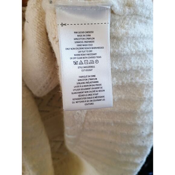 Joie women's Crew neck sweater cableknit cream wool cotton blend cottage core - Picture 8 of 10